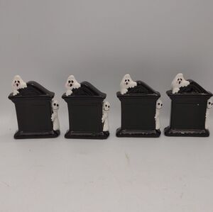 Harry and David Ceramic Tombstone Place Cards Set of 4 Collectibles - Retired